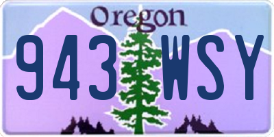 OR license plate 943WSY