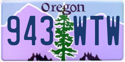 OR license plate 943WTW
