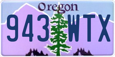 OR license plate 943WTX