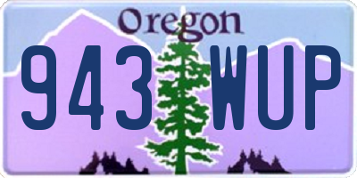 OR license plate 943WUP