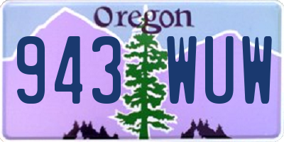 OR license plate 943WUW