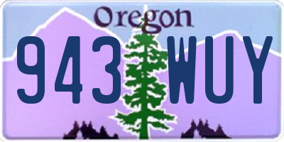 OR license plate 943WUY
