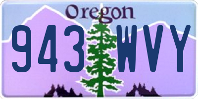 OR license plate 943WVY