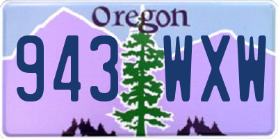 OR license plate 943WXW
