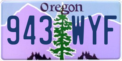 OR license plate 943WYF