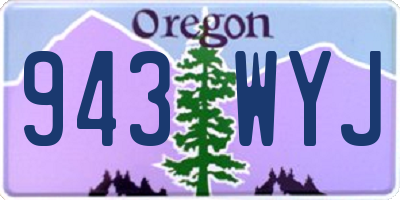 OR license plate 943WYJ