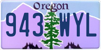 OR license plate 943WYL