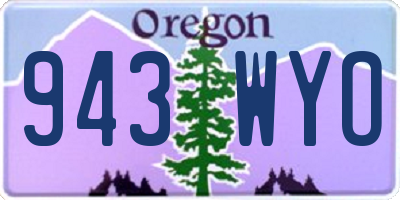 OR license plate 943WYO