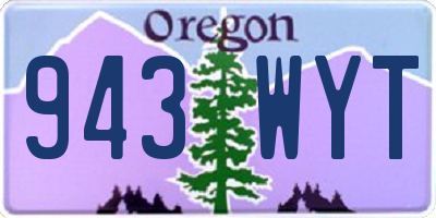 OR license plate 943WYT