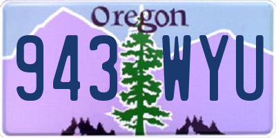 OR license plate 943WYU