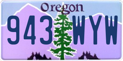 OR license plate 943WYW