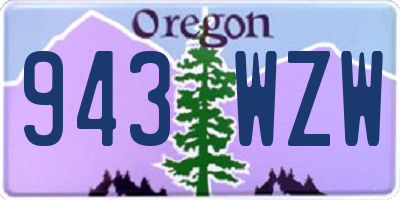 OR license plate 943WZW