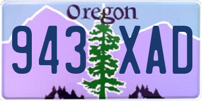 OR license plate 943XAD