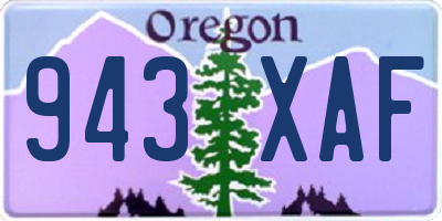 OR license plate 943XAF