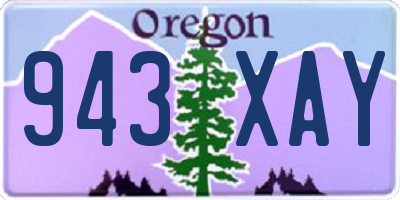 OR license plate 943XAY