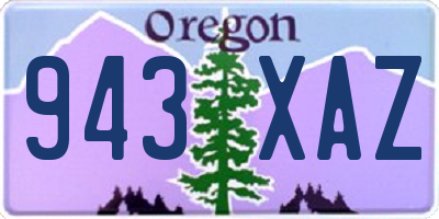 OR license plate 943XAZ