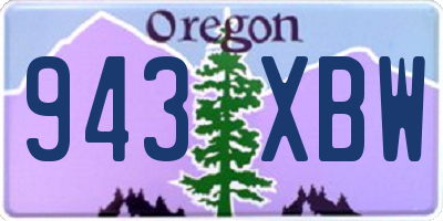 OR license plate 943XBW