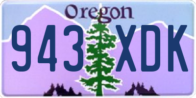 OR license plate 943XDK