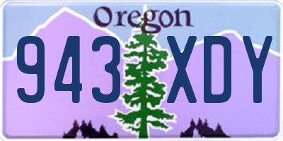OR license plate 943XDY