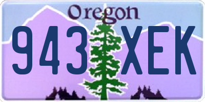 OR license plate 943XEK
