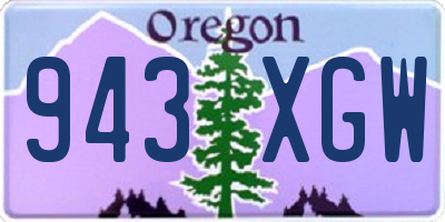 OR license plate 943XGW