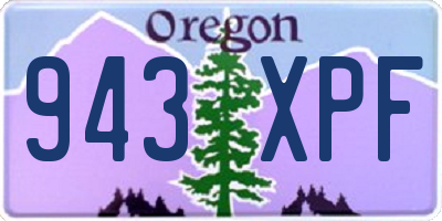 OR license plate 943XPF