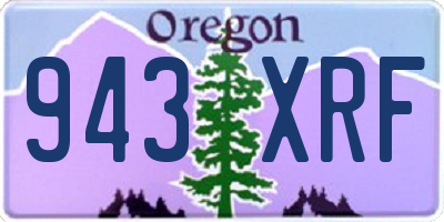 OR license plate 943XRF