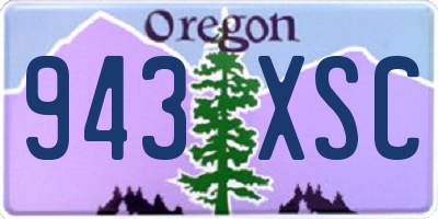 OR license plate 943XSC