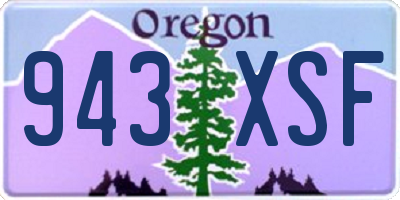 OR license plate 943XSF