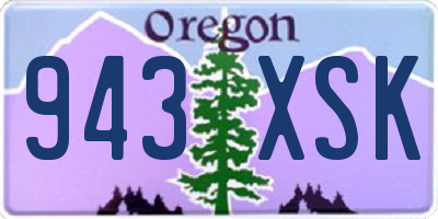 OR license plate 943XSK