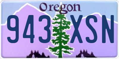 OR license plate 943XSN