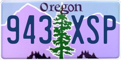 OR license plate 943XSP