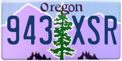 OR license plate 943XSR