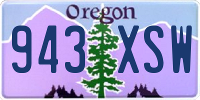 OR license plate 943XSW