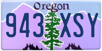 OR license plate 943XSY