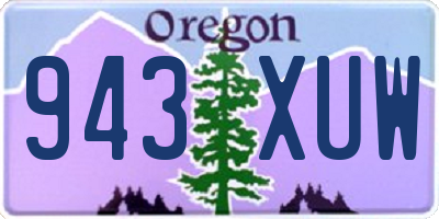 OR license plate 943XUW