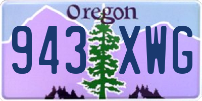 OR license plate 943XWG