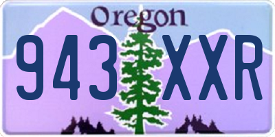OR license plate 943XXR
