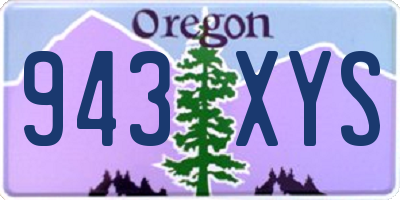 OR license plate 943XYS