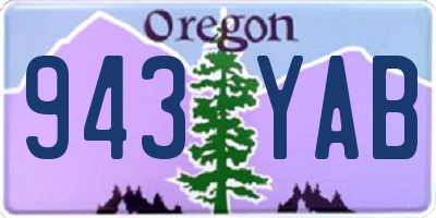 OR license plate 943YAB