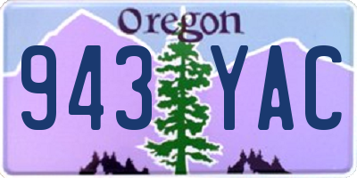 OR license plate 943YAC