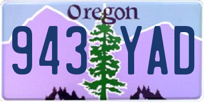 OR license plate 943YAD