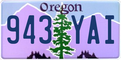 OR license plate 943YAI