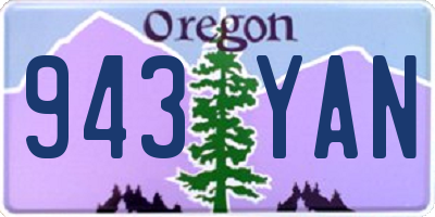 OR license plate 943YAN