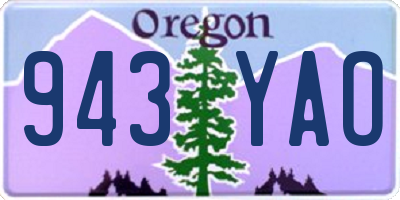 OR license plate 943YAO