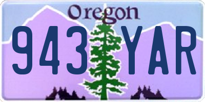 OR license plate 943YAR