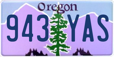OR license plate 943YAS