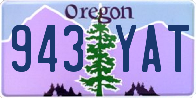 OR license plate 943YAT