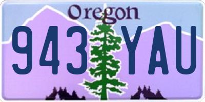 OR license plate 943YAU
