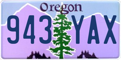 OR license plate 943YAX
